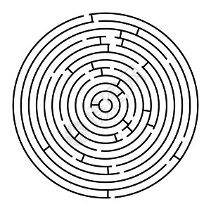 圆周迷宫阴影旅行小路概念圆形困惑插图红色白色图片
