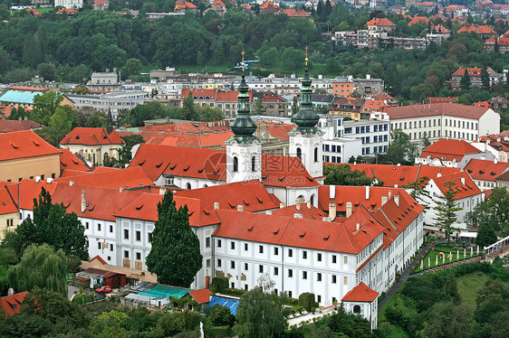 布拉格的空中观察住宅国家游客宗教中心首都教会旅行历史议会图片
