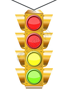 装有四发光灯信号灯停留红绿灯绿色信号街道交通反射玻璃玻璃状图片