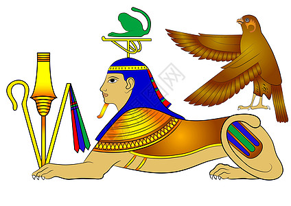 古埃及的神话生物怪物象形文字阴间艺术品精神旅行嵌合体宽慰人面图片