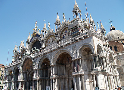 圣马可威尼斯正方形建筑旅行教会宗教分数鸽子大教堂广场历史背景图片