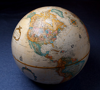 蓝色地球仪美国在全球各地的美国历史地球仪商业旅行国家地理教育世界地球背景