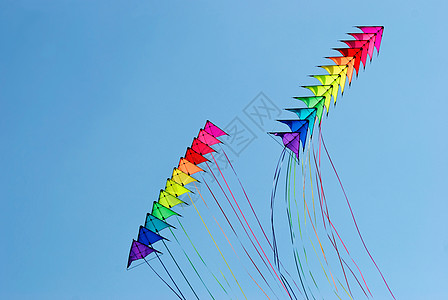 特效风筝堆叠特技彩虹飞行爱好闲暇运动火车图片