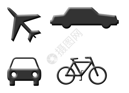 图标飞机传输图标剪影黑色车辆飞机自行车纽扣发动机插图背景