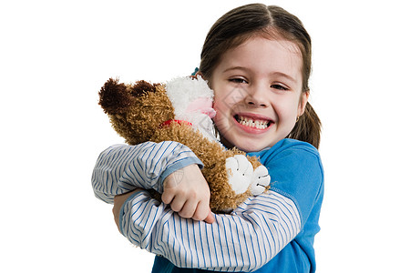 抱抱填充动物的幼女儿童图片