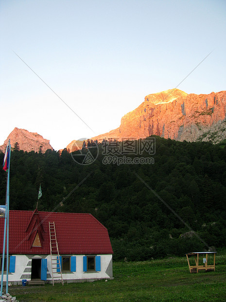 山山脉斜坡全景青菜旅行帐篷风景冰川天空露营高山图片