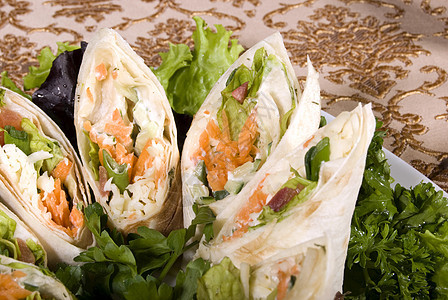 蔬菜开胃菜晚餐美食盘子菜单香菜服务沙拉面团餐厅三角形图片