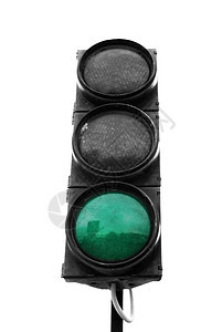 轻型交通灯发射绿色警察街道红绿灯背景图片