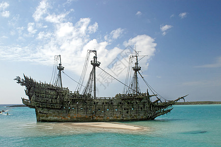 加勒比海盗船航行巡航旅行海岸线热带海滩勘探冒险世界航海图片