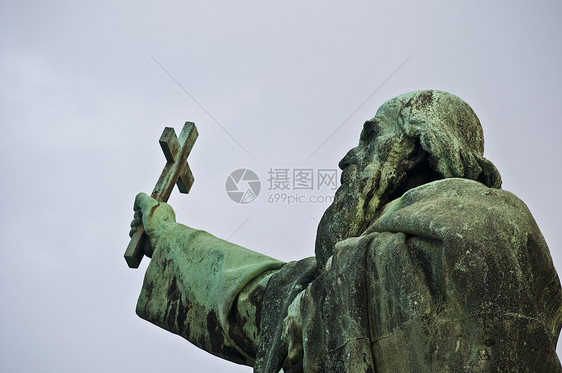 圣盖勒特吸引力青铜雕塑天空旅行纪念碑地标蓝色首都数字图片