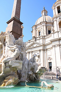 意大利罗马纳沃纳广场纪念碑建筑学雕像首都文化旅游大理石历史艺术街道图片