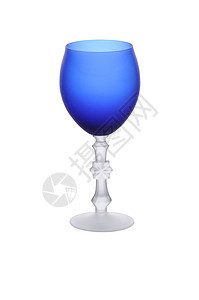 葡萄酒杯蓝色玻璃杯子酒精背景图片