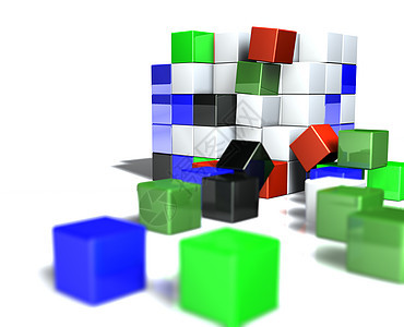 立方体概念插图阴影网络正方形技术白色渲染蓝色墙纸电脑图片