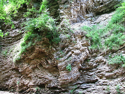 绿绿色旅行植物群峡谷风景斜坡河流石头岩石山脉路线图片