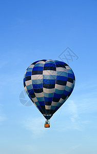 天空中的蓝色热气球图片