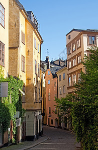 斯德哥尔摩市中心旧街上图片