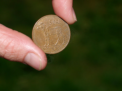 旧的挪威硬币货币女性经济矿石图片