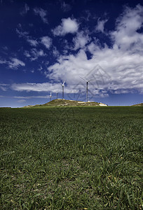 伊塔利 西西里 弗朗科丰特卡塔尼亚省 农村 叶子能源涡轮机光伏涡轮风车生态活力旋转环境爬坡机械力量图片