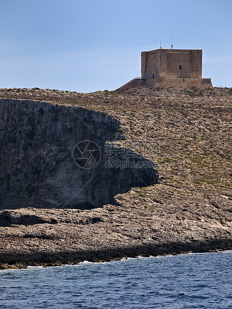 圣玛丽亚塔建筑学悬崖历史性防御堡垒医学驻军城堡遗产石灰石图片