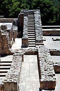 Knossos Crete的考古遗址废墟寺庙考古学文明游客楼梯历史历史性神话建筑学图片