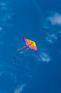 蓝色天空中的多彩风筝图片