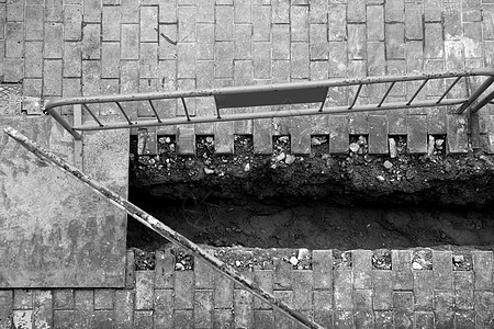西班牙城市民用建筑 海沟 黑白两色图片