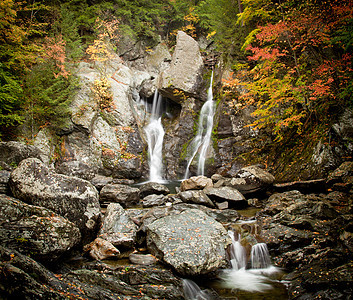 巴什比什在伯克郡坠落场景溪流季节岩石飞溅环境荒野森林叶子狂欢图片