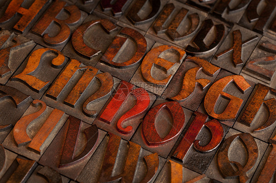 古董纸质印刷打印块对角线字母棕色木头字体红色印版凸版图片