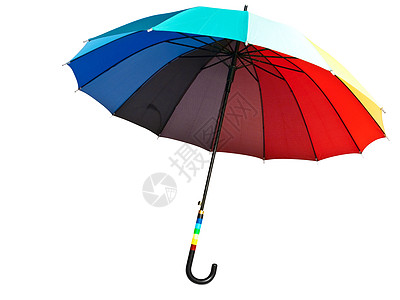 多色雨伞黄色彩虹亮度绿色光谱红色阳伞橙子尼龙保护图片
