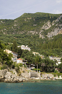 科孚希腊阳光旅行避暑胜地场景目的地旅游天空风景假期蓝色图片