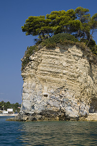 希腊国家海岸线目的地绿色场景异国娱乐岩石避暑胜地假期图片