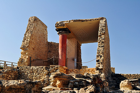Knossos Crete的考古遗址考古学柱子寺庙文明古董废墟神话游客历史性历史图片