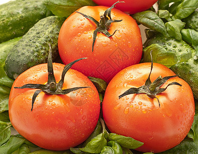 闭合番茄蔬菜食物小吃美食西红柿红色宏观绿色叶子营养图片