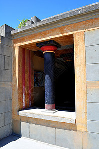 Knossos Crete的考古遗址文明历史性柱子神话游客考古学废墟寺庙建筑学古董图片