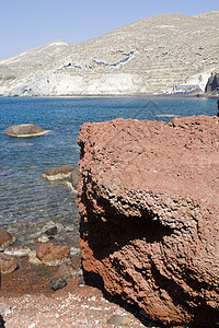 圣托里尼希腊蓝色火山口旅行风景假期情调目的地太阳异国海岸线图片