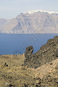 圣托里尼希腊旅行海岸线岩石场景情调文化景观天空目的地支撑图片