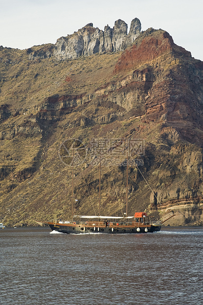 圣托里尼希腊娱乐情调场景旅行支撑旅游景观火山天空海岸线图片