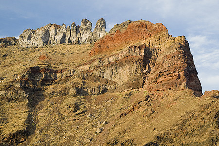 圣托里尼希腊支撑风景太阳娱乐海岸线火山避暑胜地场景火山口岩石图片