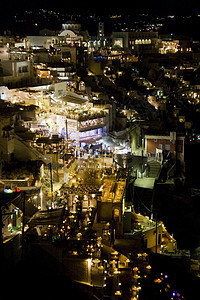 桑托里尼夜深景观支撑避暑胜地天空风景目的地岩石场景娱乐旅游图片