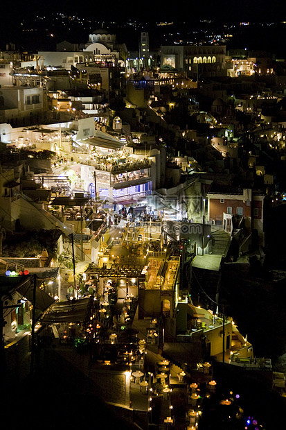 桑托里尼夜深景观支撑避暑胜地天空风景目的地岩石场景娱乐旅游图片