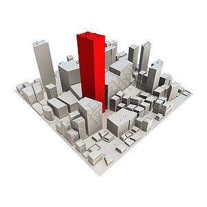 城市景象模型 3D - 红色天花板图片