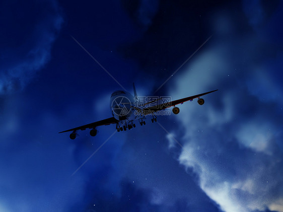 云天的平地喷射天气旅游引擎假期飞机飞行气氛蓝色气候图片