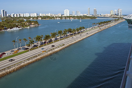 离开佛罗里达州迈阿密场景建筑海岸线街道热带码头建筑学天空城市美化图片