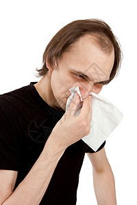 疾病发病眼睛成人温度男人过敏男性流感发烧药品手帕图片