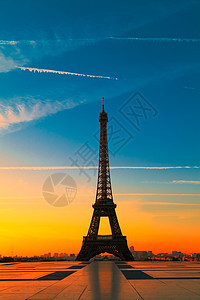 埃菲尔铁塔 巴黎辉光地标黄色橙子建筑学首都火焰旅行城市背景图片