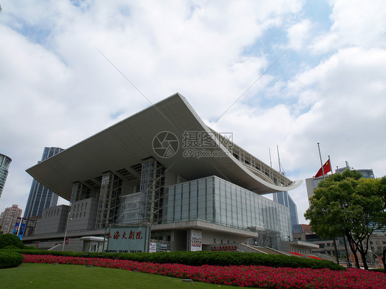 上海大剧院标识风景文化艺术剧院建筑城市交换图片