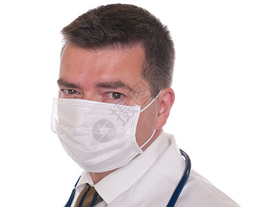 白面罩与白面罩隔离的医生医院保健实验室医学关爱技术成人男性防护服领带图片