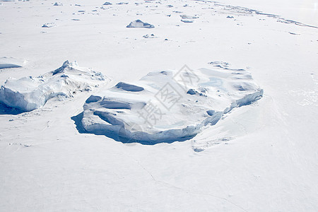 南极洲的海冰天线冻结冰山空气航班风景图片