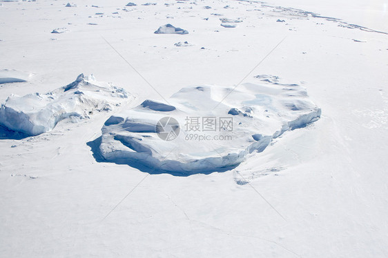 南极洲的海冰天线冻结冰山空气航班风景图片