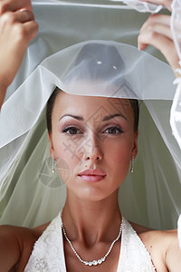 美丽的新娘项链婚礼生活女孩女士已婚面纱钻石图片